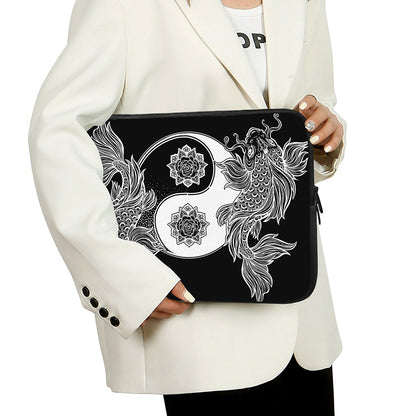 Yin And Yang Koi Carp Fish Print Laptop Sleeve