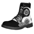 Yin And Yang Koi Carp Fish Print Lace-Up Boots