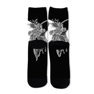 Yin And Yang Koi Carp Fish Print Long Socks