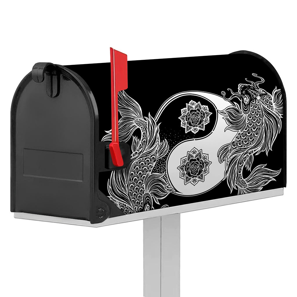 Yin And Yang Koi Carp Fish Print Mailbox Cover
