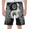 Yin And Yang Koi Carp Fish Print Men's Beach Shorts