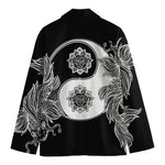 Yin And Yang Koi Carp Fish Print Men's Blazer
