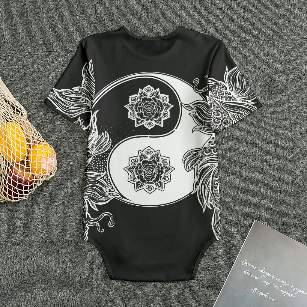 Yin And Yang Koi Carp Fish Print Men's Bodysuit