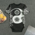 Yin And Yang Koi Carp Fish Print Men's Bodysuit