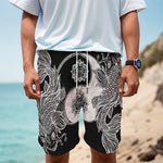 Yin And Yang Koi Carp Fish Print Men's Cargo Shorts
