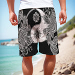 Yin And Yang Koi Carp Fish Print Men's Cargo Shorts