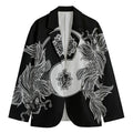 Yin And Yang Koi Carp Fish Print Men's Cotton Blazer