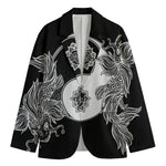 Yin And Yang Koi Carp Fish Print Men's Cotton Blazer