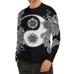 Yin And Yang Koi Carp Fish Print Men's Long Sleeve Rash Guard