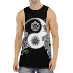 Yin And Yang Koi Carp Fish Print Men's Muscle Tank Top