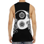 Yin And Yang Koi Carp Fish Print Men's Muscle Tank Top