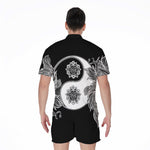 Yin And Yang Koi Carp Fish Print Men's Rompers