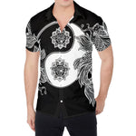 Yin And Yang Koi Carp Fish Print Men's Shirt