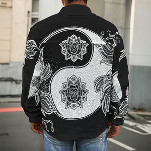 Yin And Yang Koi Carp Fish Print Men's Shirt Jacket