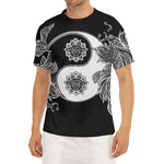 Yin And Yang Koi Carp Fish Print Men's Short Sleeve Rash Guard