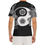 Yin And Yang Koi Carp Fish Print Men's Short Sleeve Rash Guard