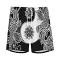 Yin And Yang Koi Carp Fish Print Men's Athletic Shorts