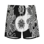 Yin And Yang Koi Carp Fish Print Men's Sports Shorts