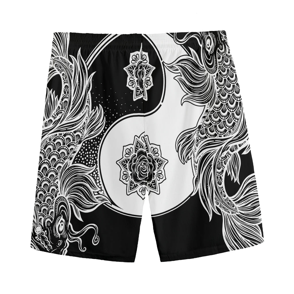 Yin And Yang Koi Carp Fish Print Men's Sports Shorts