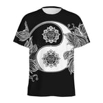 Yin And Yang Koi Carp Fish Print Men's Sports T-Shirt