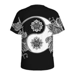 Yin And Yang Koi Carp Fish Print Men's Sports T-Shirt