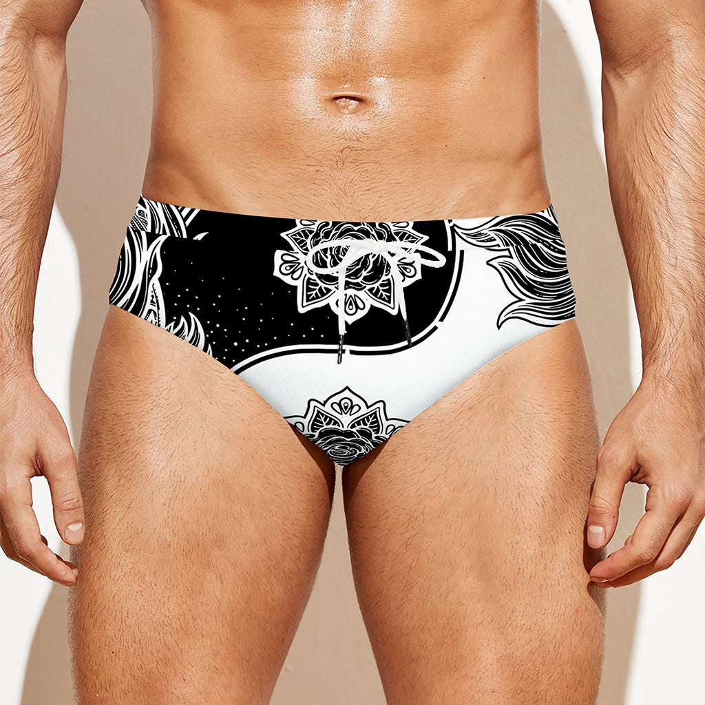 Yin And Yang Koi Carp Fish Print Men's Swim Briefs