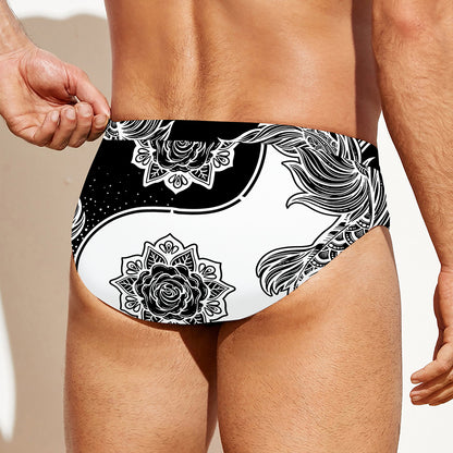 Yin And Yang Koi Carp Fish Print Men's Swim Briefs