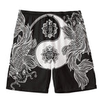 Yin And Yang Koi Carp Fish Print Men's Swim Trunks