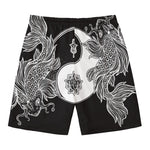 Yin And Yang Koi Carp Fish Print Men's Swim Trunks