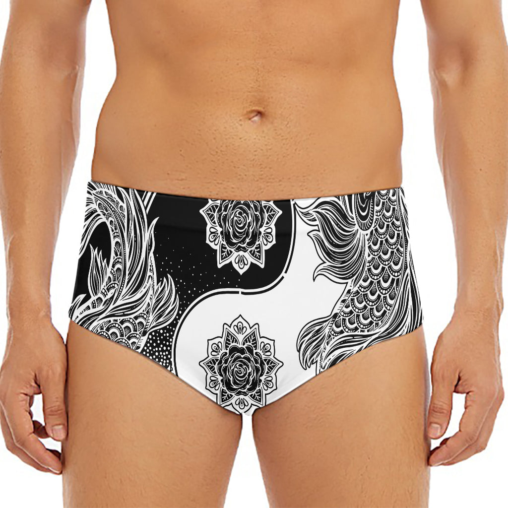 Yin And Yang Koi Carp Fish Print Men's Triangle Swim Briefs