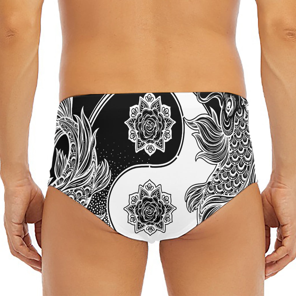 Yin And Yang Koi Carp Fish Print Men's Triangle Swim Briefs