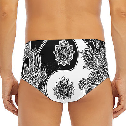 Yin And Yang Koi Carp Fish Print Men's Triangle Swim Briefs