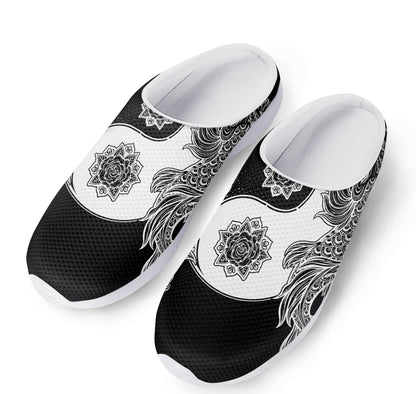 Yin And Yang Koi Carp Fish Print Mesh Casual Shoes