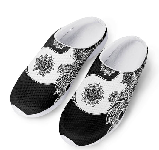 Yin And Yang Koi Carp Fish Print Mesh Casual Shoes