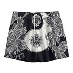Yin And Yang Koi Carp Fish Print Mesh Shorts