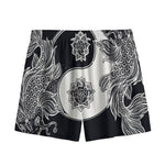 Yin And Yang Koi Carp Fish Print Mesh Shorts
