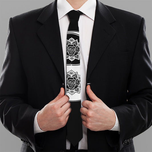 Yin And Yang Koi Carp Fish Print Necktie