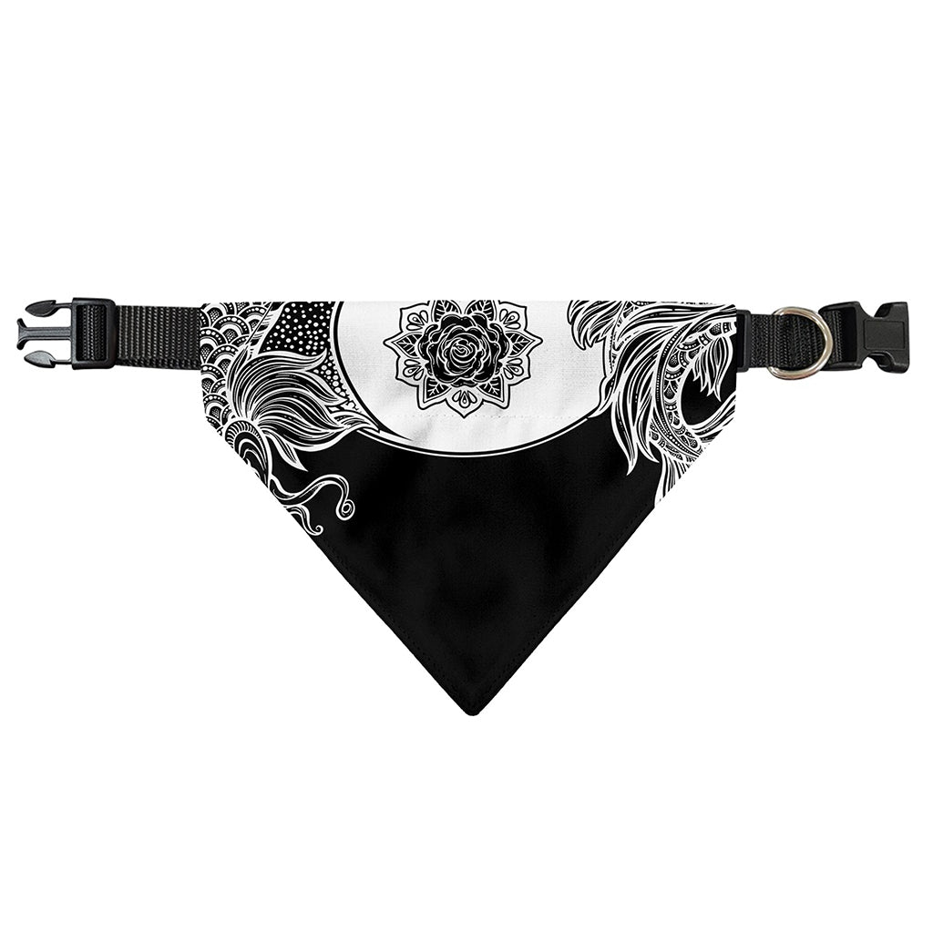 Yin And Yang Koi Carp Fish Print Over The Collar Dog Bandana