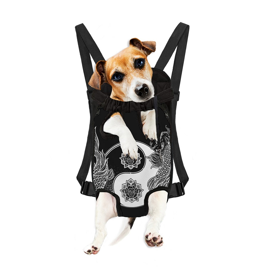 Yin And Yang Koi Carp Fish Print Pet Carrier Backpack