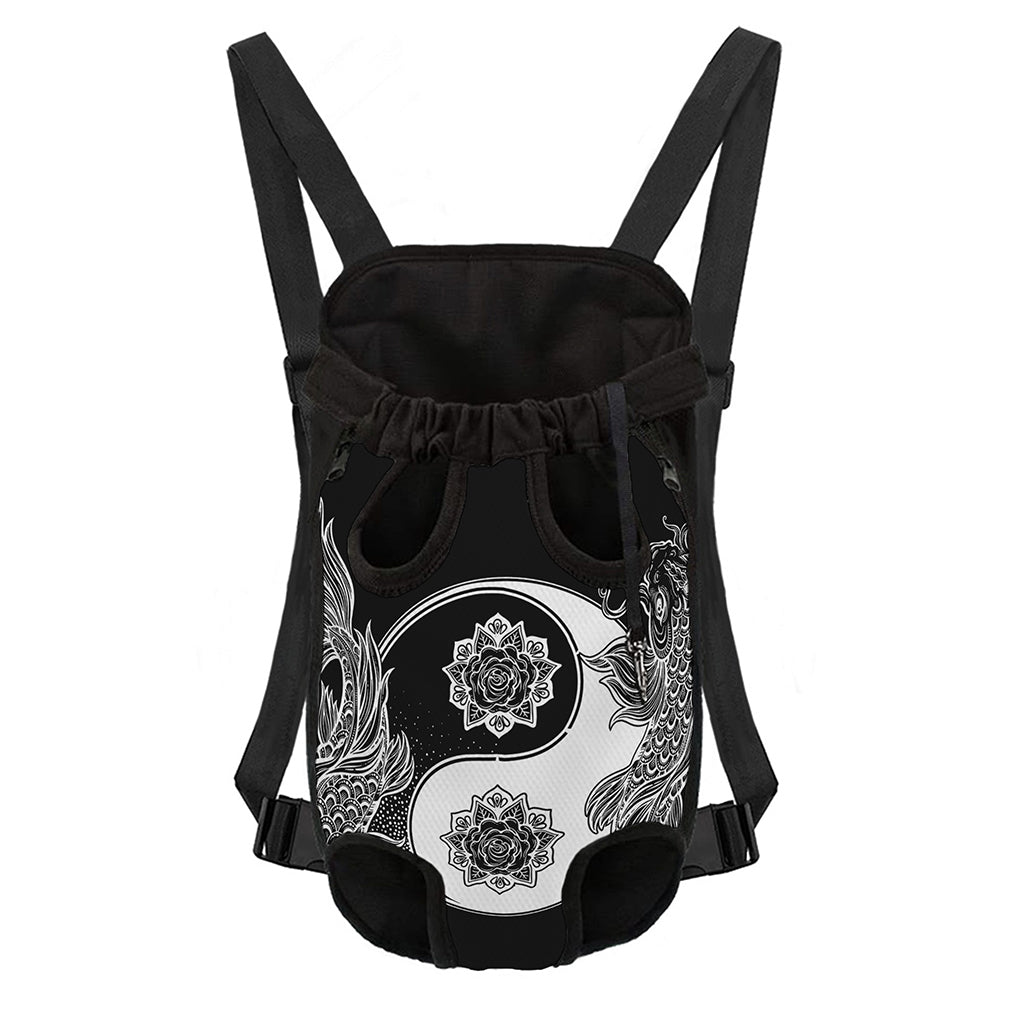 Yin And Yang Koi Carp Fish Print Pet Carrier Backpack