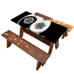 Yin And Yang Koi Carp Fish Print Picnic Table Cover