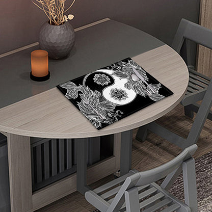 Yin And Yang Koi Carp Fish Print Placemat