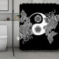 Yin And Yang Koi Carp Fish Print Polyester Shower Curtain