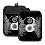 Yin And Yang Koi Carp Fish Print Pot Holders With Pocket