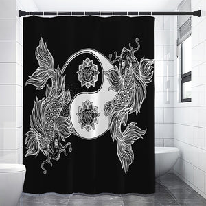 Yin And Yang Koi Carp Fish Print Premium Shower Curtain