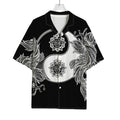 Yin And Yang Koi Carp Fish Print Rayon Hawaiian Shirt