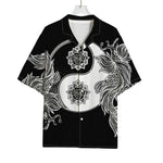 Yin And Yang Koi Carp Fish Print Rayon Hawaiian Shirt