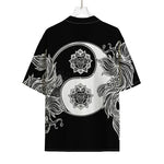 Yin And Yang Koi Carp Fish Print Rayon Hawaiian Shirt