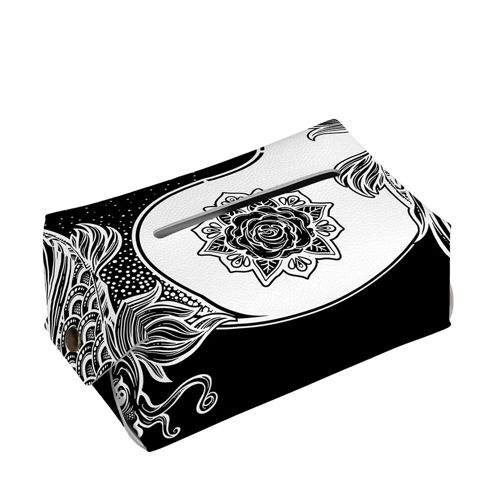 Yin And Yang Koi Carp Fish Print Rectangle Tissue Box Cover
