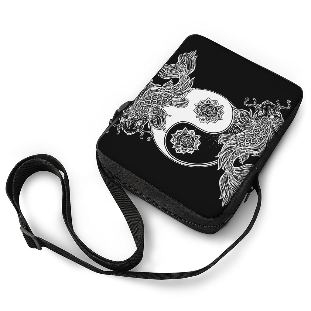 Yin And Yang Koi Carp Fish Print Rectangular Crossbody Bag